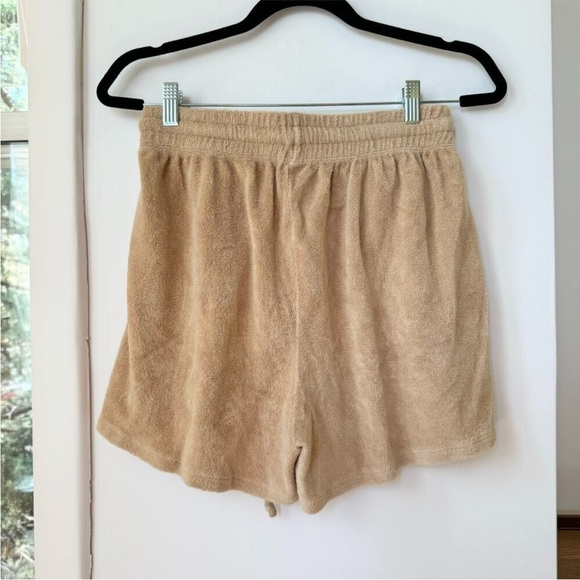 DONNI. Terry Henley Boxer Drawstring “Latte” Tan Brown Shorts Size Small - Picture 8 of 15